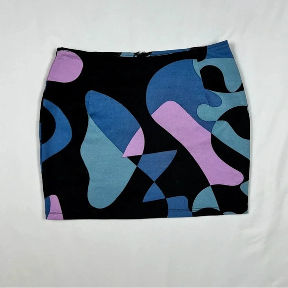 Motel Rocks Abstract Purple Ima Mini Skirt - Picture 4 of 8